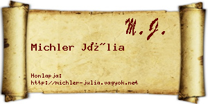 Michler Júlia névjegykártya